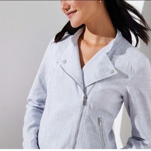 LOFT linen cotton moto jacket